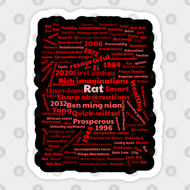 Year of the rat 2020 Sticker by All About Nerds